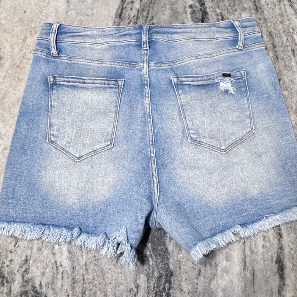 Chic Soul Denim Shorts Distressed Light Wash 16 Boho Western Summer Distressed - Picture 2 of 8